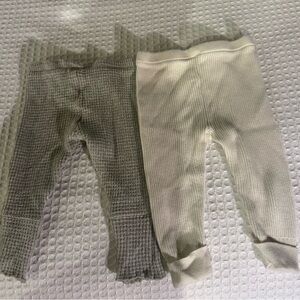 GAP Baby Knit Leggings - Cream and Gray